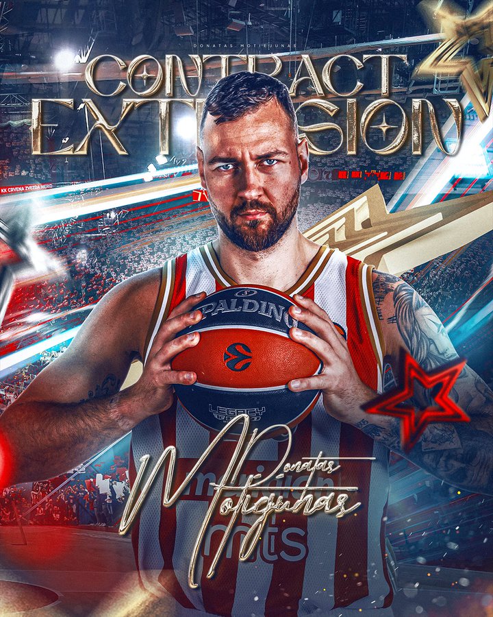 Donatas Motiejunas renueva su vínculo con Crvena Zvezda hasta junio