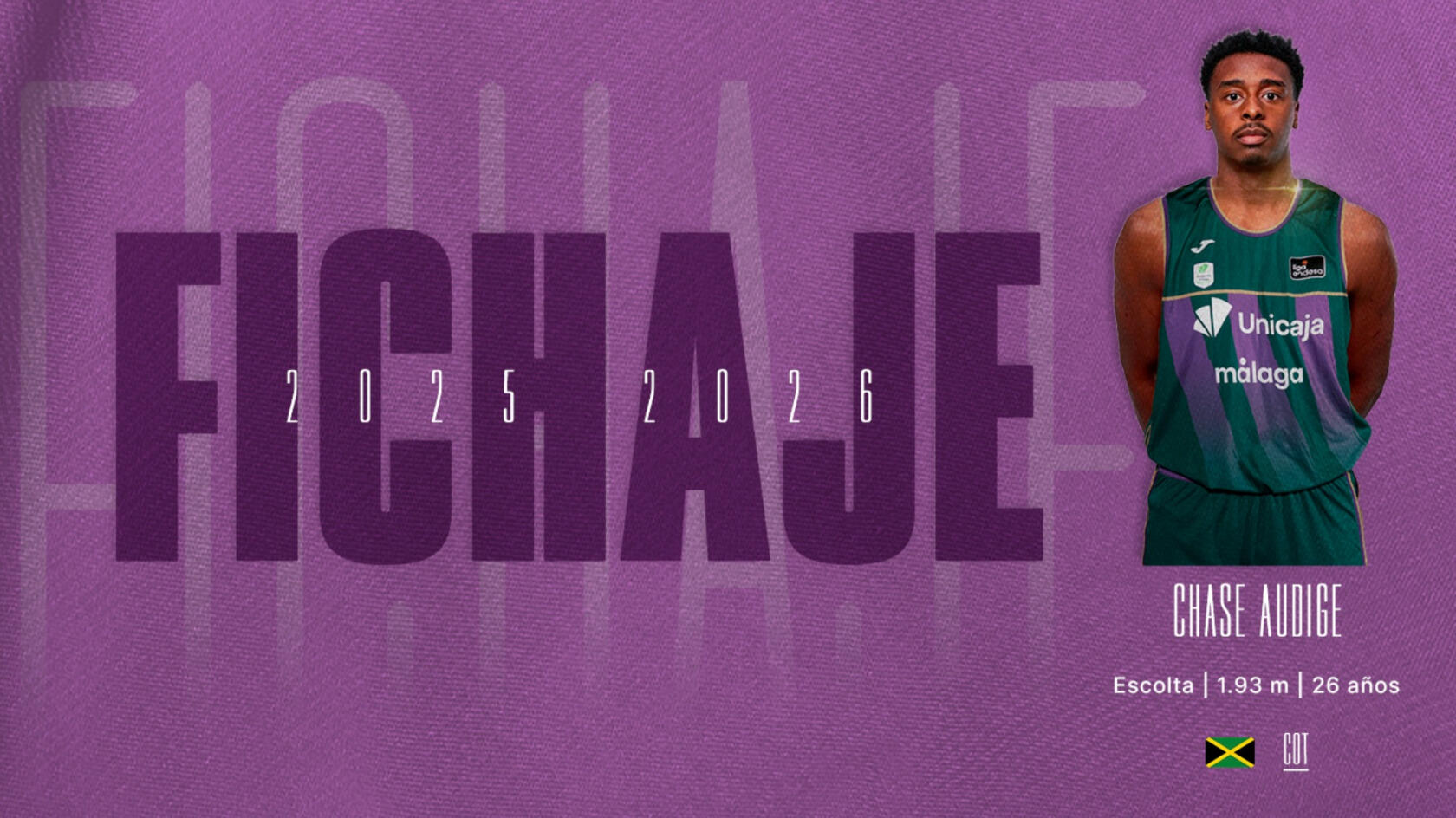 Chase Audige, refuerzo para el perímetro del Unicaja Málaga