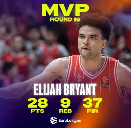 Elijah Bryant, MVP de la Jornada 16 tras firmar una actuación sobresaliente con Hapoel