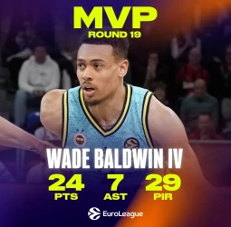 Wade Baldwin impone su ley en la Jornada 19 y se corona MVP de la EuroLeague