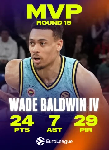 Wade Baldwin impone su ley en la Jornada 19 y se corona MVP de la EuroLeague