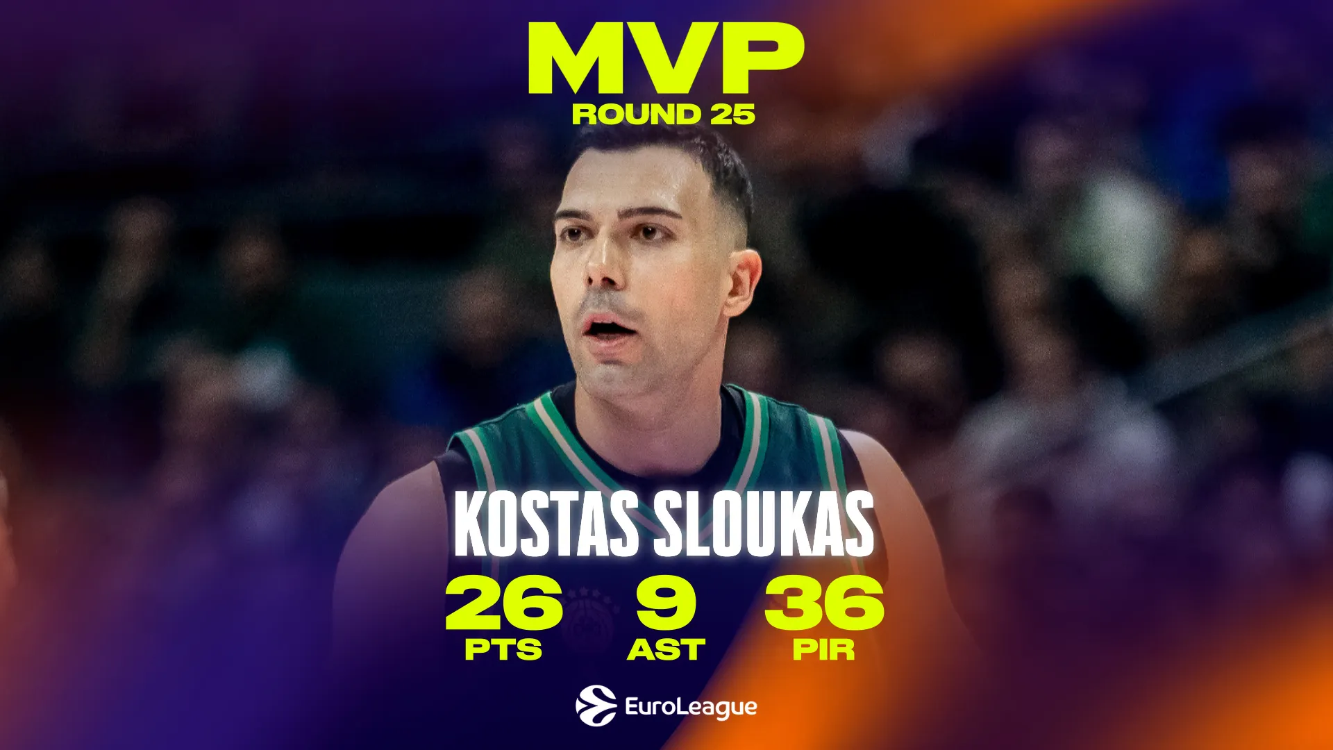 Kostas Sloukas, MVP de la Jornada 25 de la EuroLeague