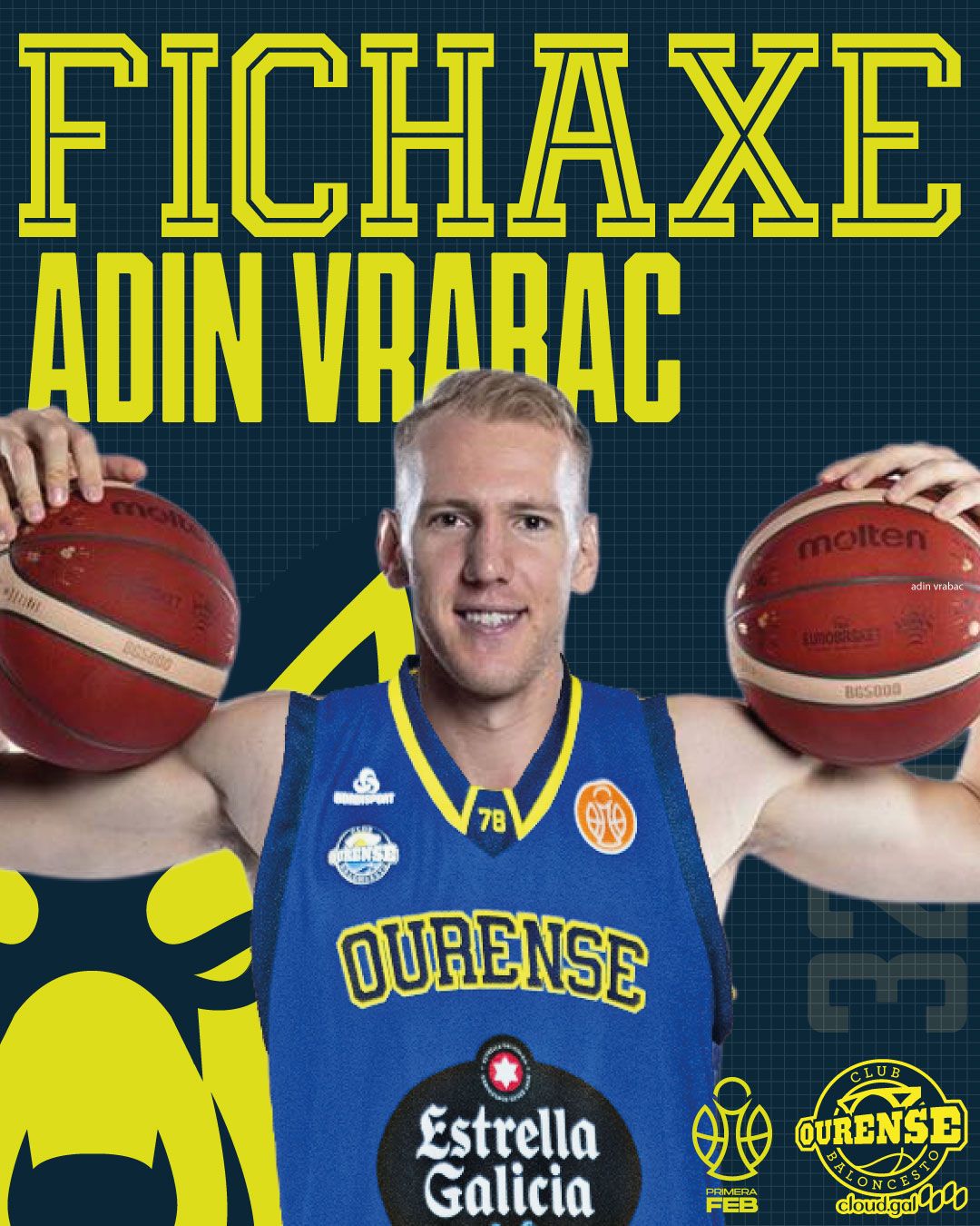 Adin Vrabac, trabajo y experiencia para Cloud.gal Ourense Baloncesto