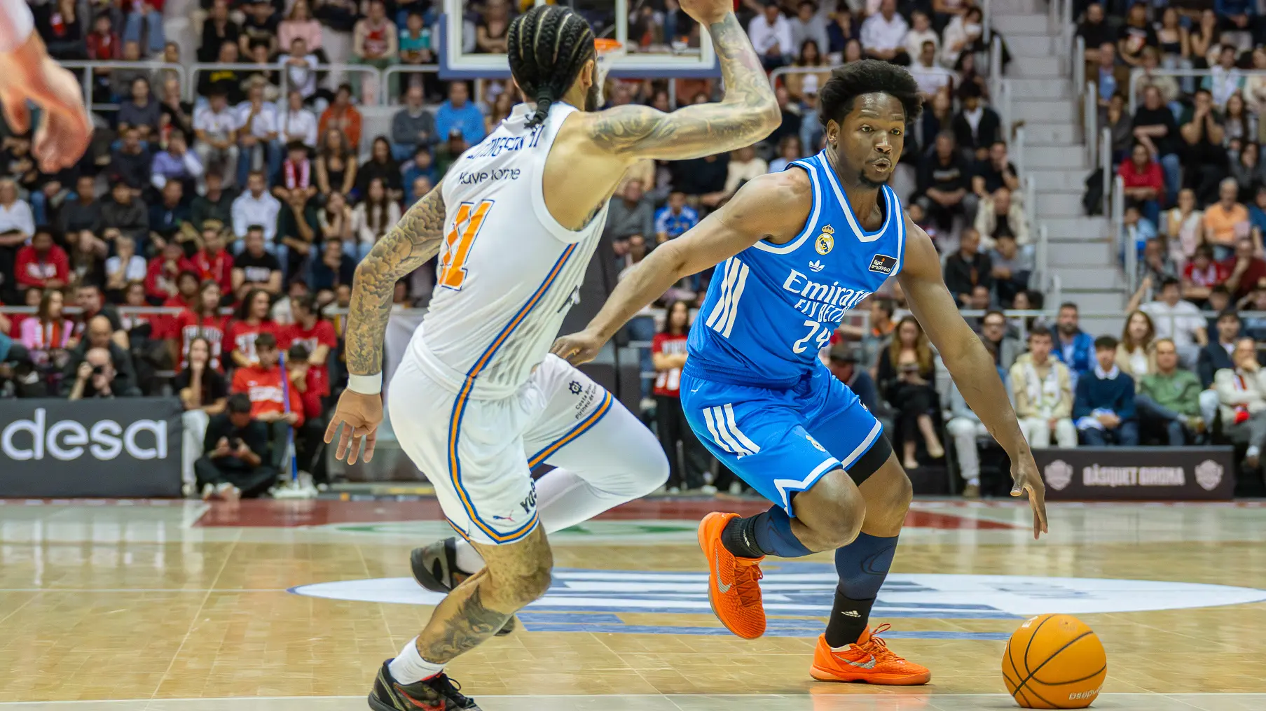 Real Madrid superó en los segundos finales al Bàsquet Girona, 93-85