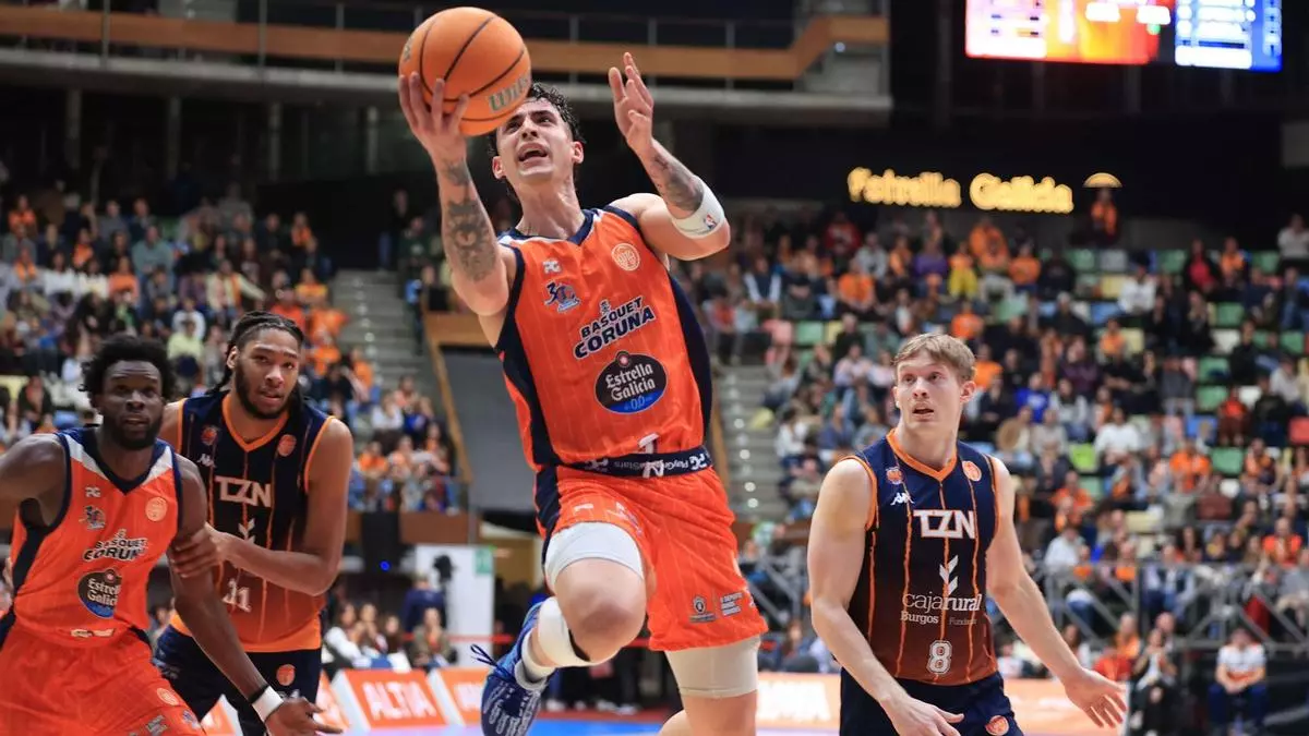 Primera FEB: Leyma Básquet Coruña arrolla a Tizona Burgos (105-84) en el Coliseum