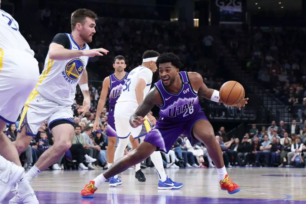 NBA: Utah Jazz (119-116) Golden State Warriors | Brice Sensabaugh y el triple decisivo de Blake Hinson sorprenden a unos Warriors mermados