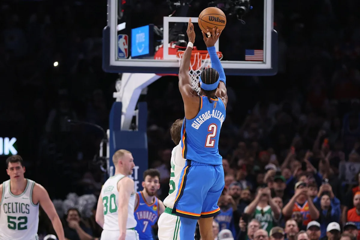 NBA: Shai Gilgeous-Alexander rompe un récord histórico de Wilt Chamberlain y lidera a Oklahoma City Thunder ante Boston Celtics (104-102)