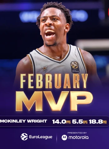 McKinley Wright se asegura el MVP de la EuroLeague en febrero