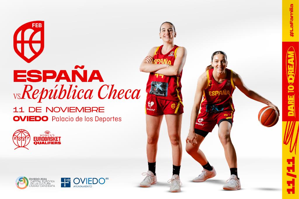 La Selección Femenina iniciará su camino hacia el Eurobasket 2027 en Oviedo