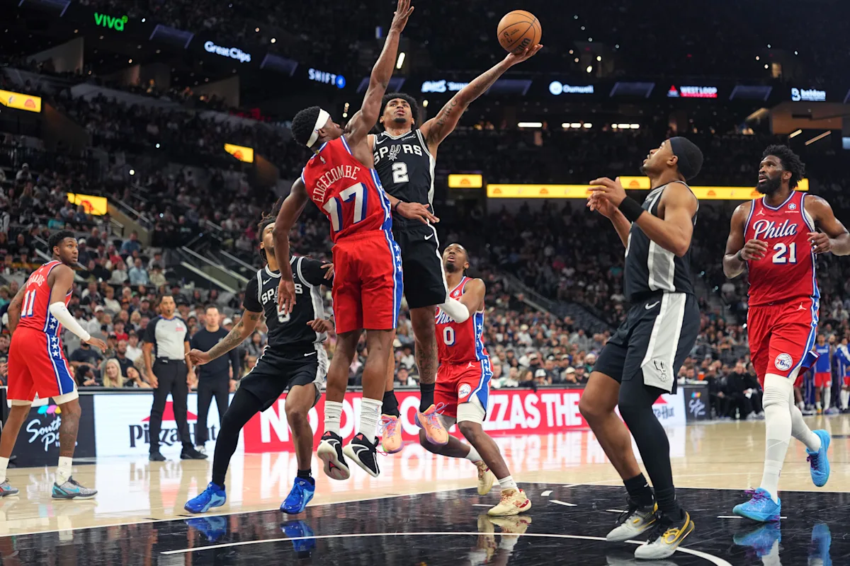 NBA: Stephon Castle lidera a los Spurs pese a la lesión de Wembanyama ante 76ers (115-102)