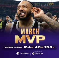 EuroLeague: Carlik Jones, elegido MVP del mes de marzo tras liderar el pleno de victorias del Partizan