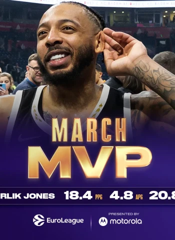 EuroLeague: Carlik Jones, elegido MVP del mes de marzo tras liderar el pleno de victorias del Partizan