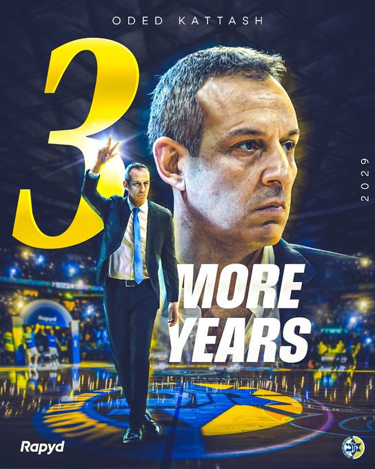 EuroLeague: Oded Kattash renueva con Maccabi Tel Aviv hasta 2029 y consolida su proyecto en el banquillo
