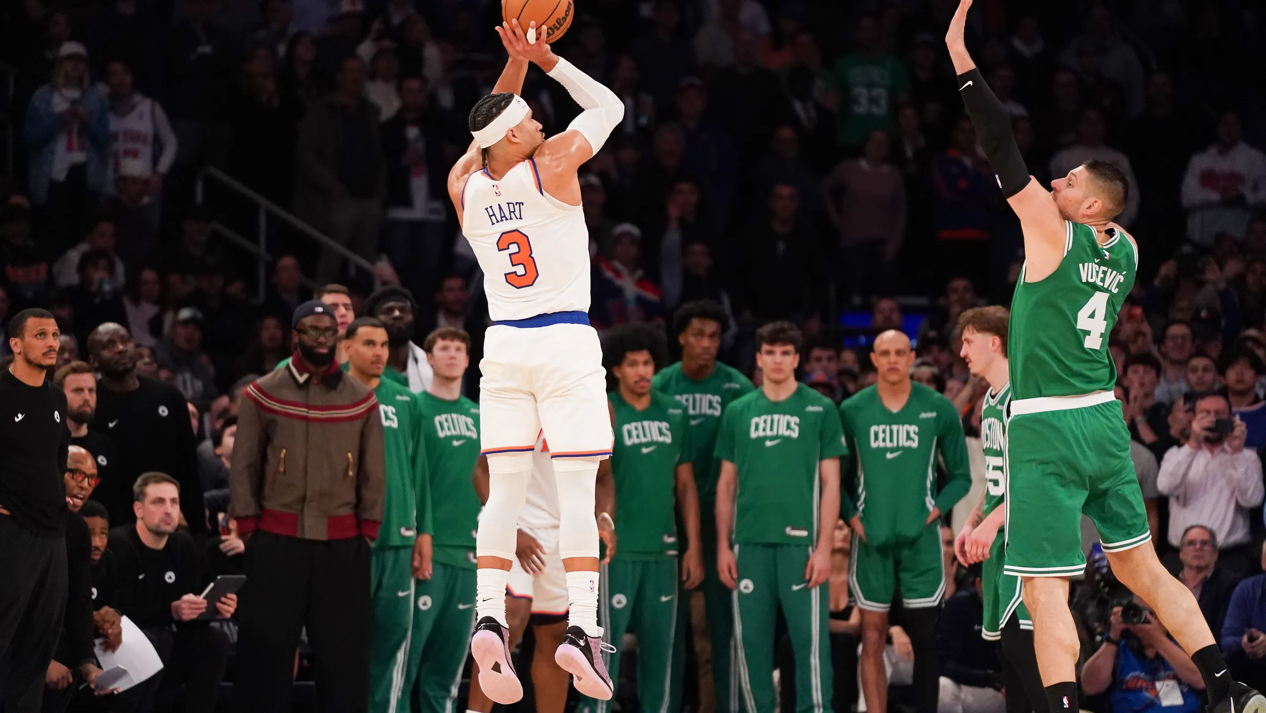 NBA: Josh Hart y Jalen Brunson impulsan a los Knicks ante Celtics y mantienen viva la lucha por el segundo puesto del Este (112-106)