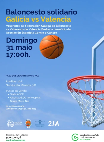 Partido de Baloncesto solidario en el Paco Paz de Ourense