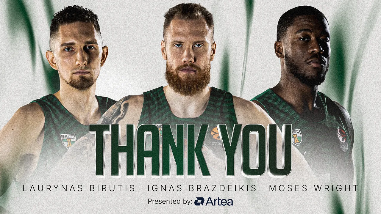 Moses Wright, Ignas Brazdeikis y Laurynas Birutis dejan el Zalgiris Kaunas