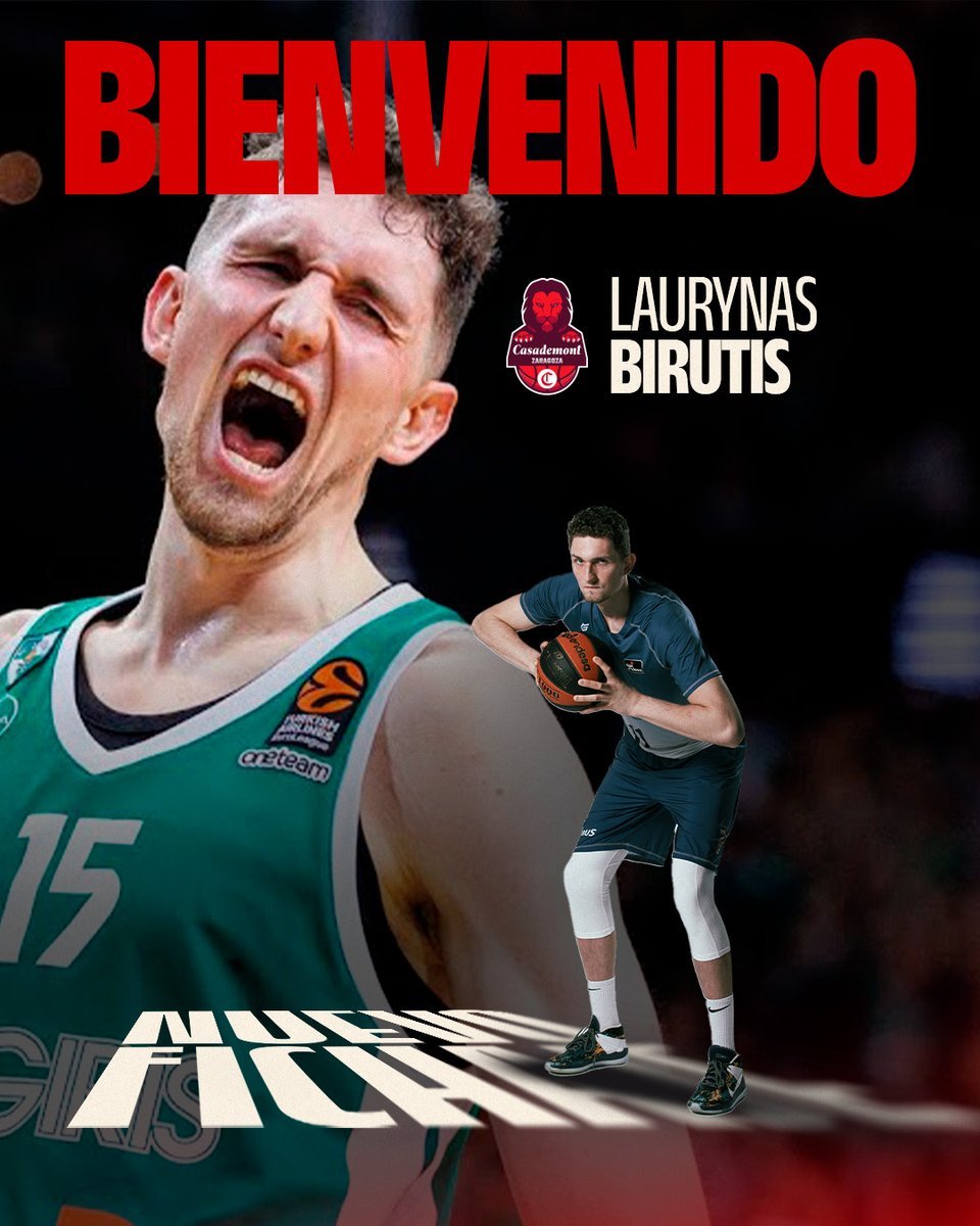 Laurynas Birutis, un gigante de EuroLiga para el juego interior del Casademont Zaragoza