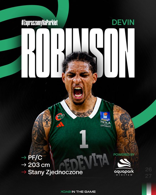 Devin Robinson deja España y firma por el Śląsk Wrocław tras su gran año en Zaragoza