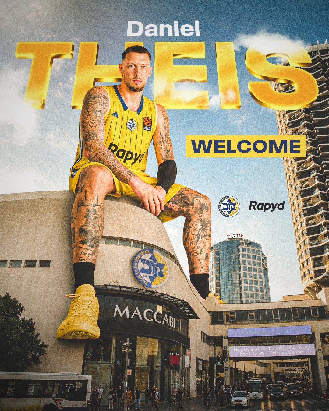 Daniel Theis refuerza el juego interior del Maccabi