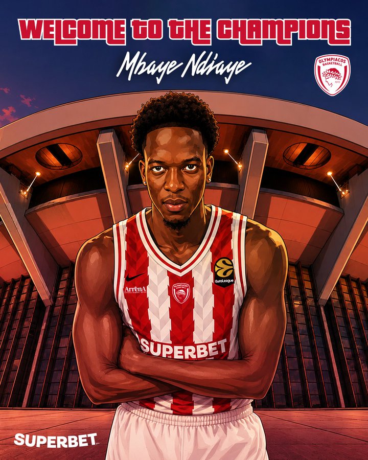 El Olympiacos hace oficial el fichaje de Mbaye Ndiaye por dos temporadas
