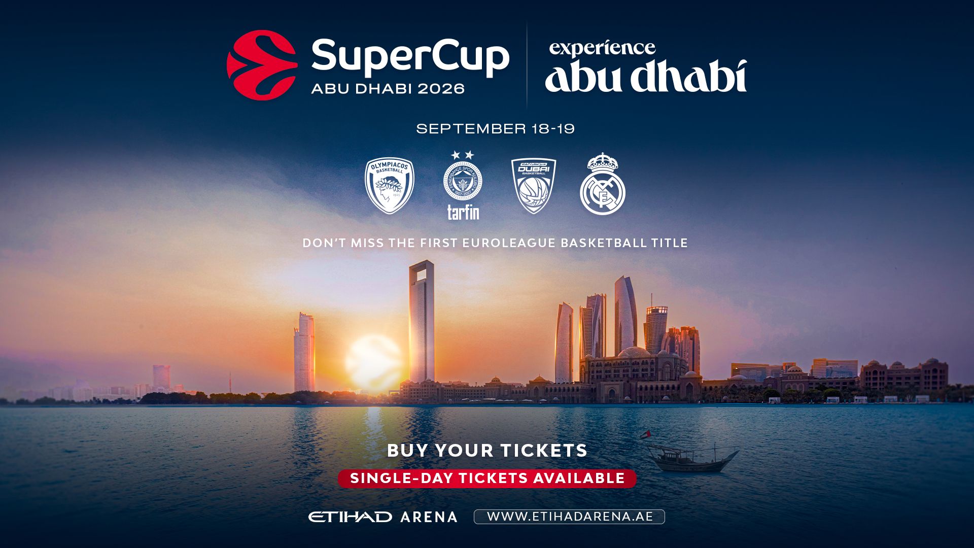 Olympiacos-Fenerbahce and Madrid-Dubai: EuroLeague SuperCup Abu Dhabi Kicks Off