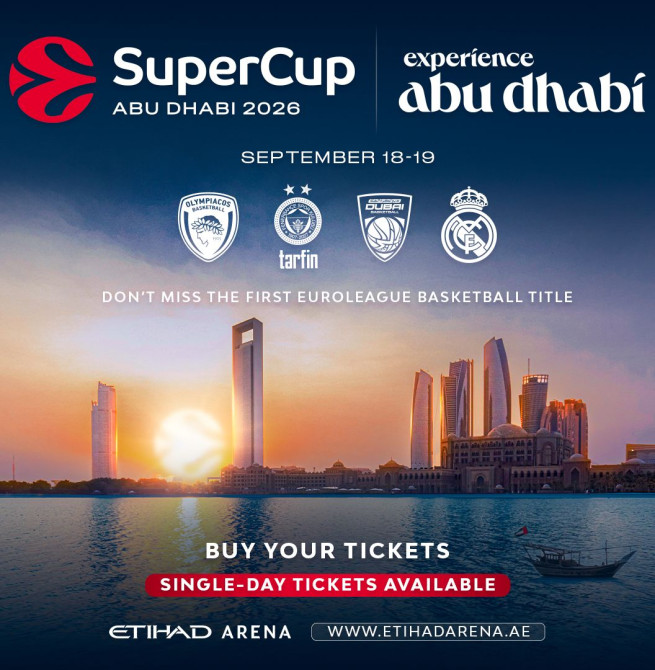 Olympiacos-Fenerbahce y Madrid-Dubái: así arranca la SuperCup de Abu Dabi
