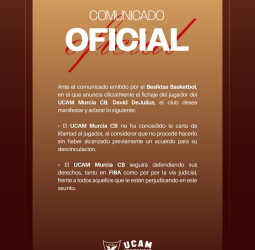UCAM Murcia no libera a David DeJulius pese al anuncio del Besiktas