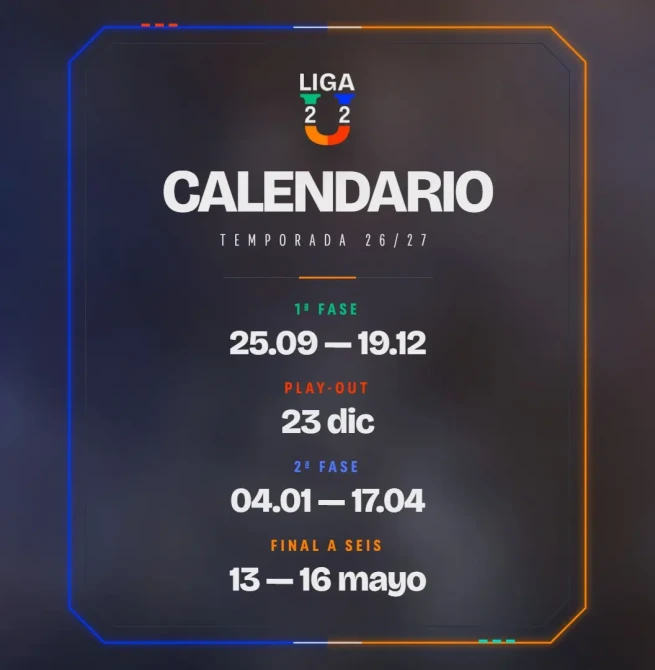 Ya está aquí el calendario oficial de la Liga U 2026-27