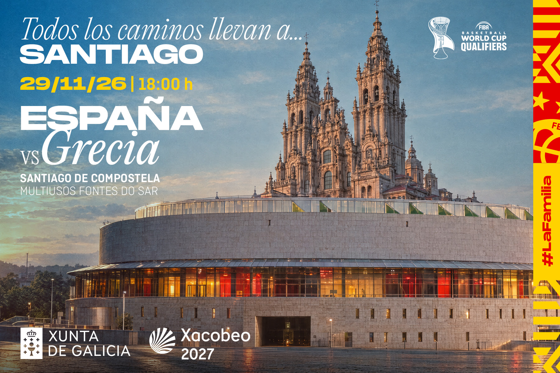 Spain Men's National Team to Face Greece in Santiago de Compostela